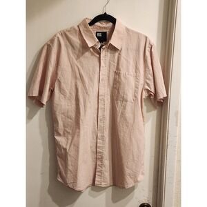 RSQ Men's Medium 100% Cotton Champagn‎ Short Sleeve Button Down Shirt NWT